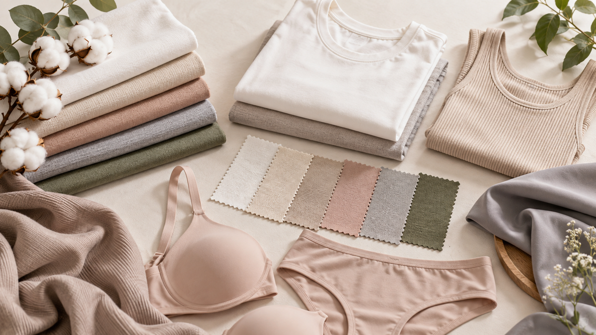 Moodboard textil en tonos naturales