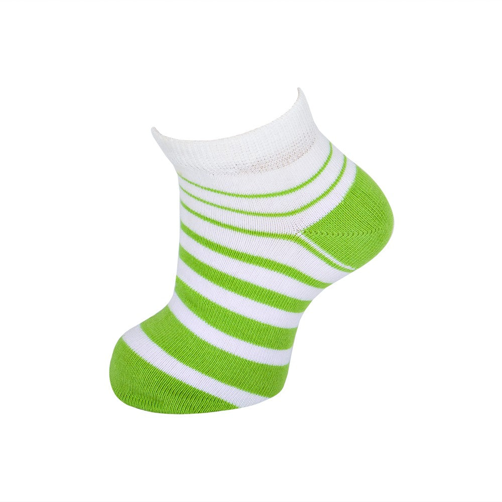 4558 CALCETÍN INVISIBLE MIL RAYAS 818-Blanco-Verde Pradera Única