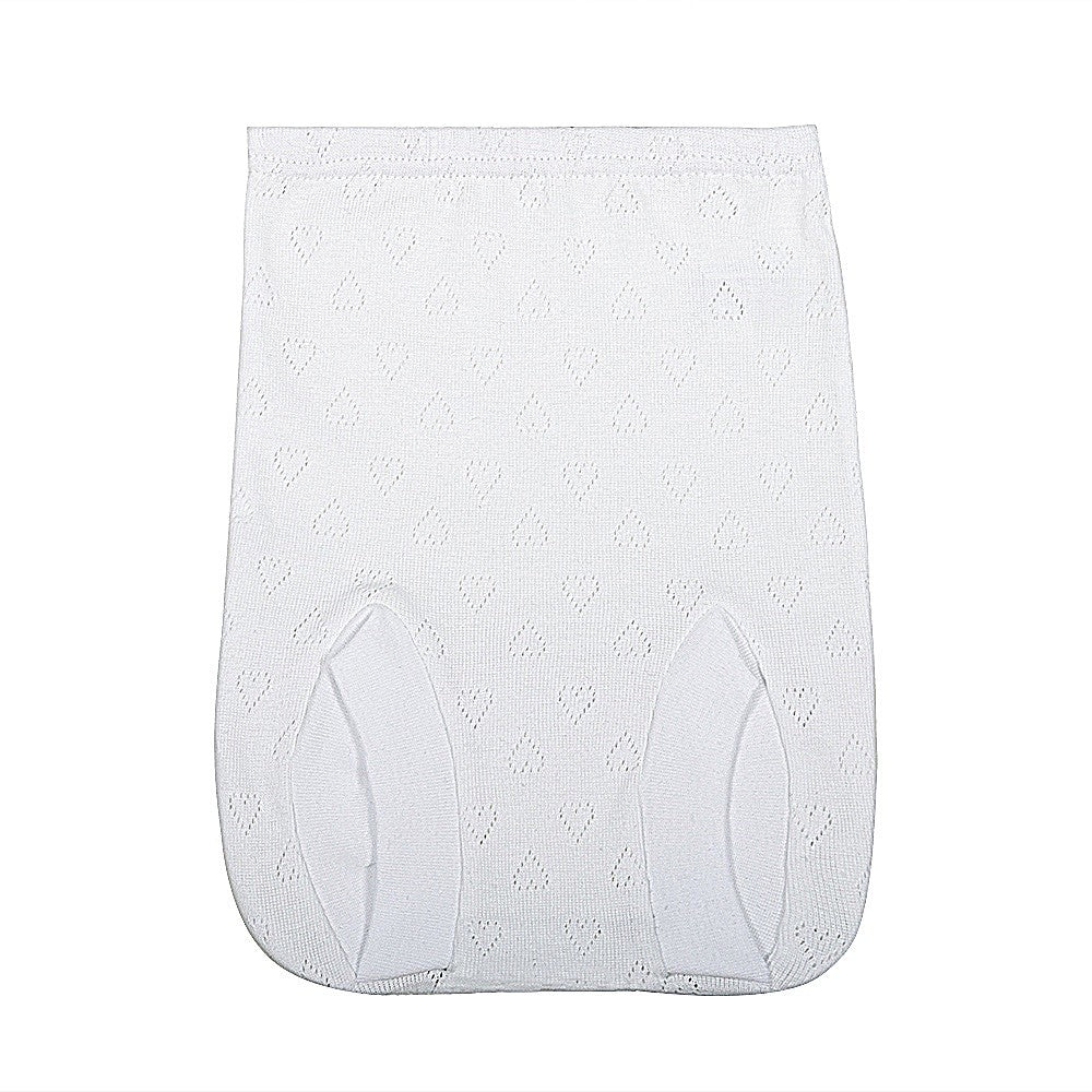 2302 CUBREPAÑAL ALGODÓN CORAZONES CON PUNTILLA BEBÉ 000-Blanco