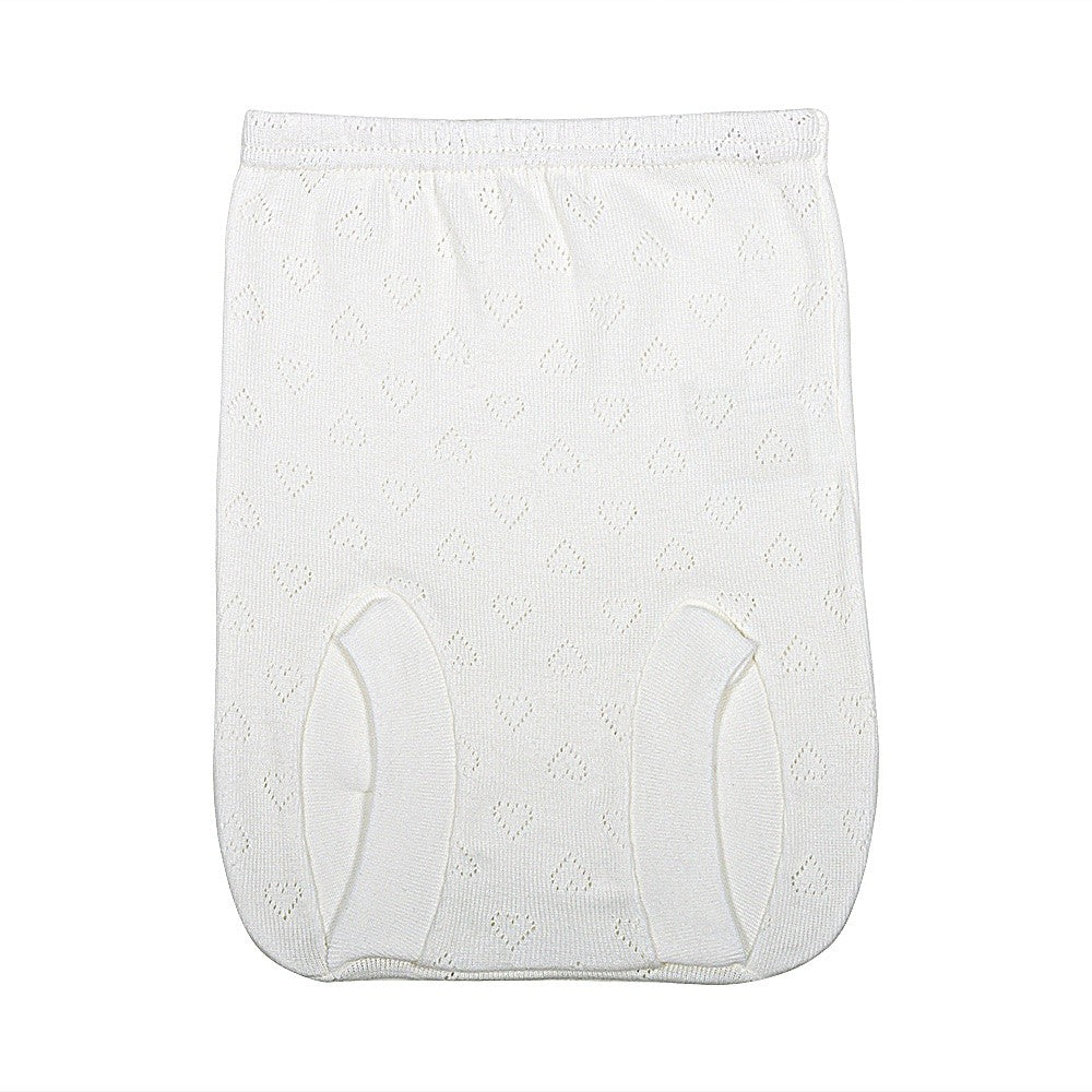 2302 CUBREPAÑAL ALGODÓN CORAZONES CON PUNTILLA BEBÉ 401-Cava