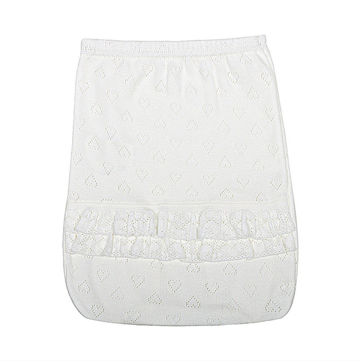 2302 CUBREPAÑAL ALGODÓN CORAZONES CON PUNTILLA BEBÉ