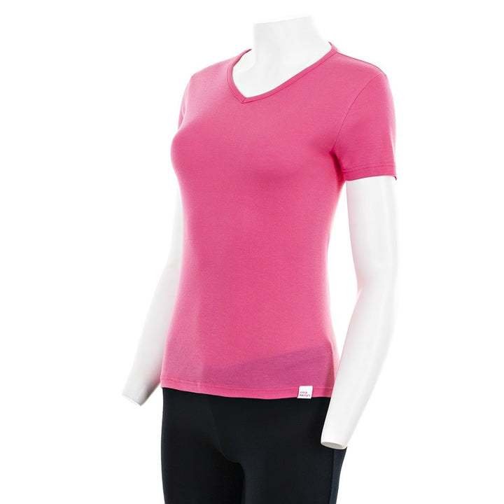 7801 CAMISETA MANGA CORTA CUELLO V 744-Frambuesa