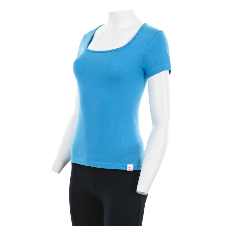 7824b CAMISETA MANGA CORTA CUELLO CUADRADO 270-Turquesa 2XL