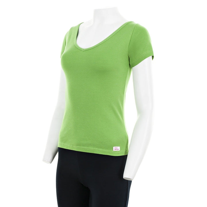 7825b CAMISETA MANGA CORTA CUELLO V DELANTE Y DETRÁS 822-Verde 2XL