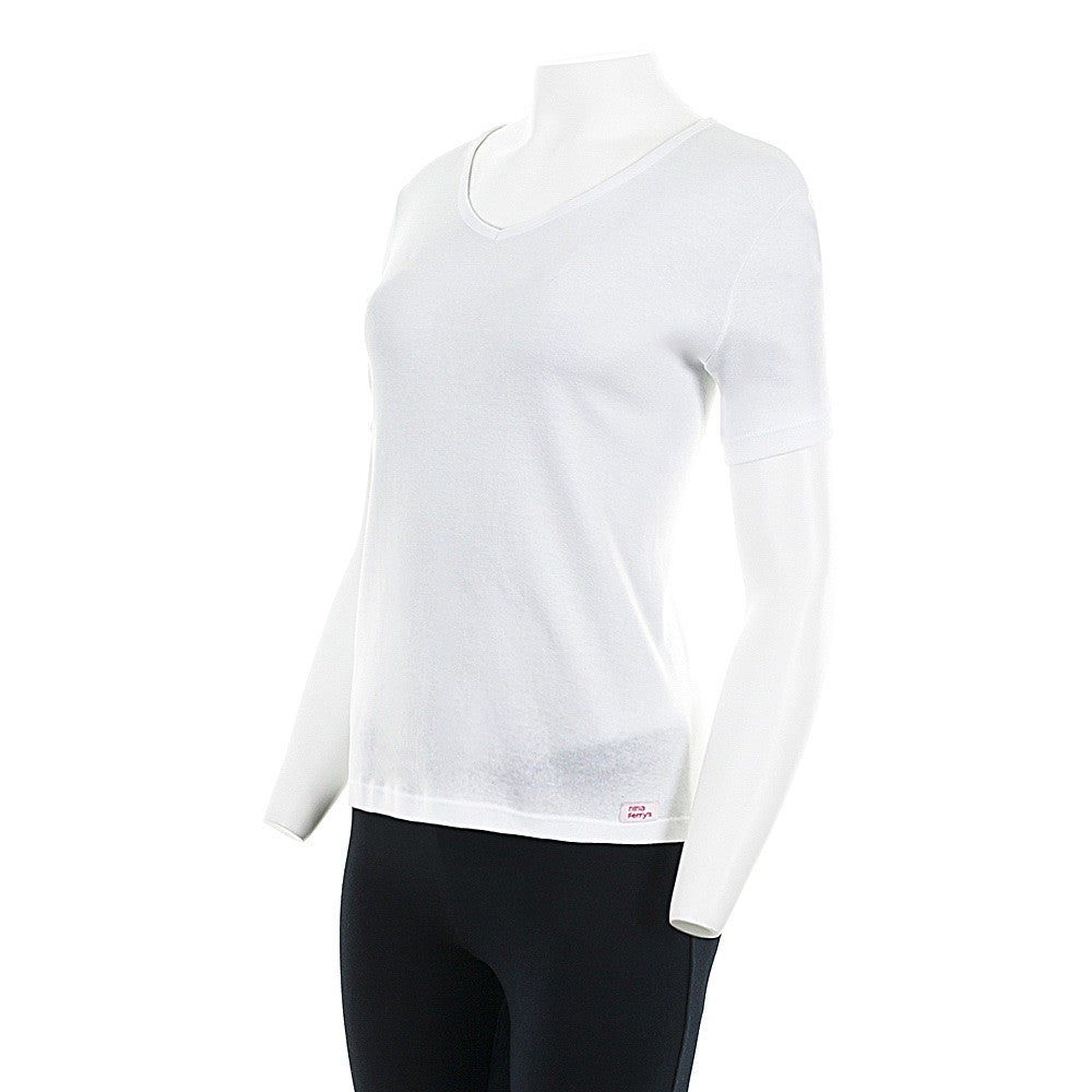 7834 CAMISETA MANGA CORTA ANCHA . CUELLO V 000-Blanco