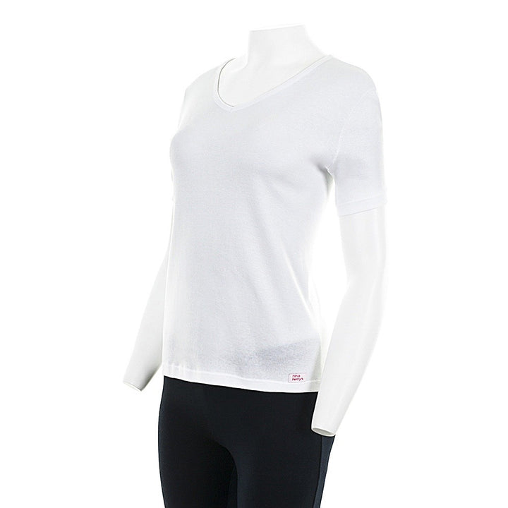 7834 CAMISETA MANGA CORTA ANCHA . CUELLO V 000-Blanco