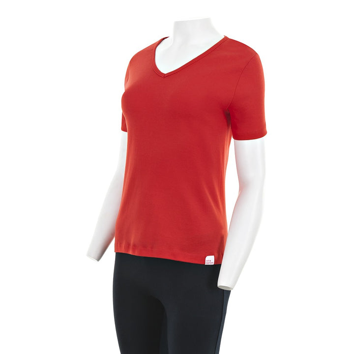 7834 CAMISETA MANGA CORTA ANCHA . CUELLO V 076-Rojo