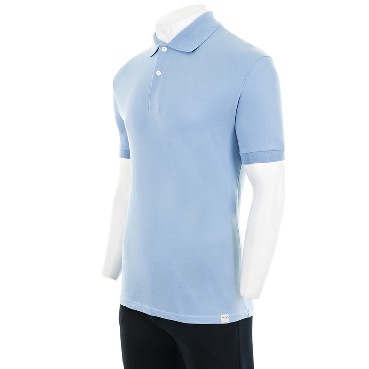 7291 POLO PIQUÉ CON PUÑO. CORTE HOLGADO 203-Celeste