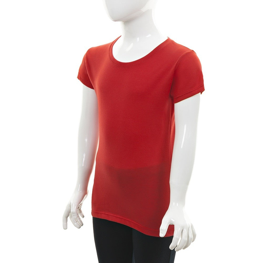 7603 CAMISETA MANGA CORTA TEJIDO FINO 076-Rojo
