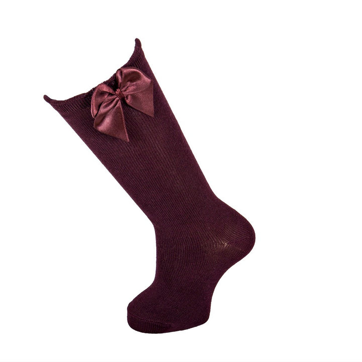 4246 CALCETÍN ALTO CON LAZO 789-Granate