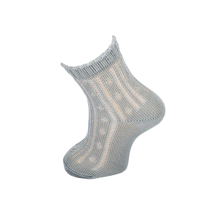 4036 CALCETÍN CALADO PERLÉ 133-Gris Perla