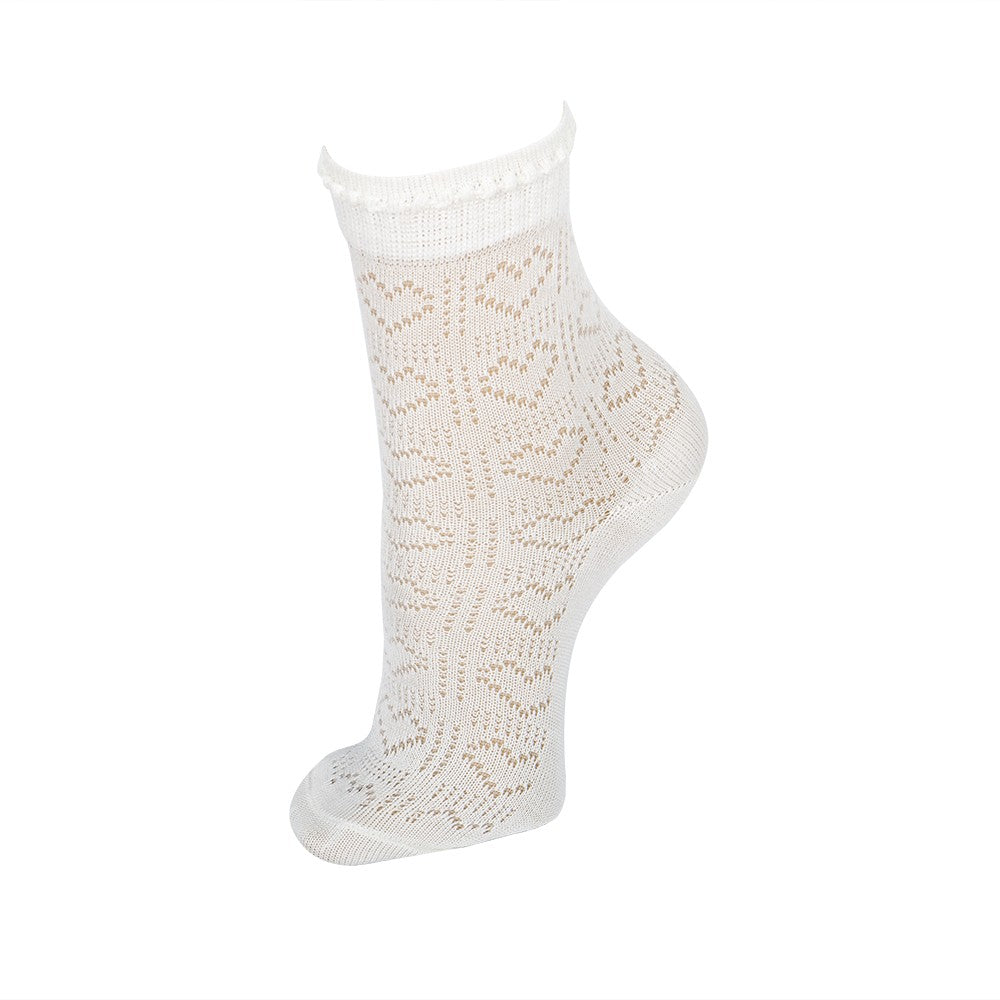 4037 CALCETÍN CORAZONES HILO DE ESCOCIA 403-Beige