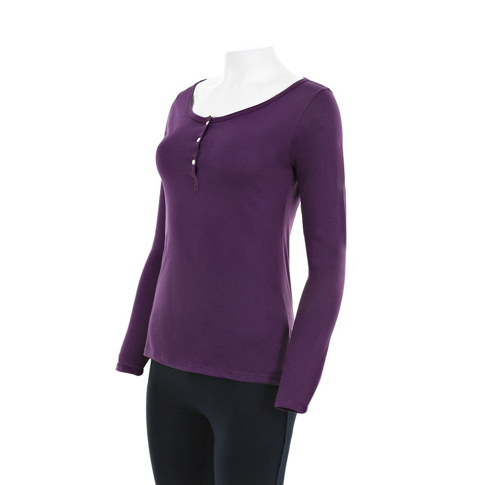 7909b CAMISETA PANADERA MANGA LARGA CON BOTONES 782-Morado 2XL
