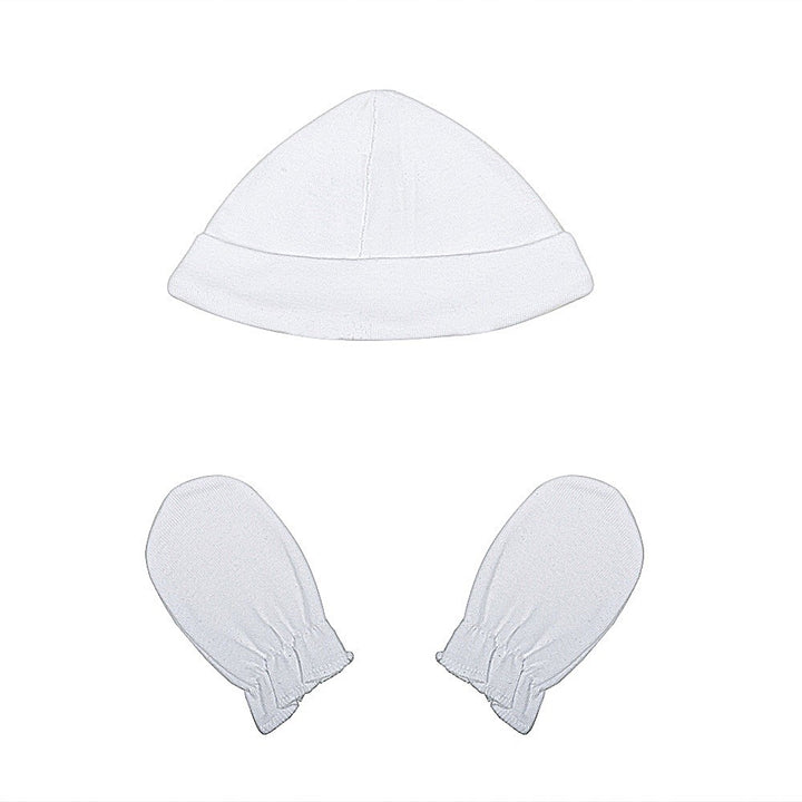 2100B GORRITO Y MANOPLAS ALGODÓN BLANCO 000-Blanco Talla única