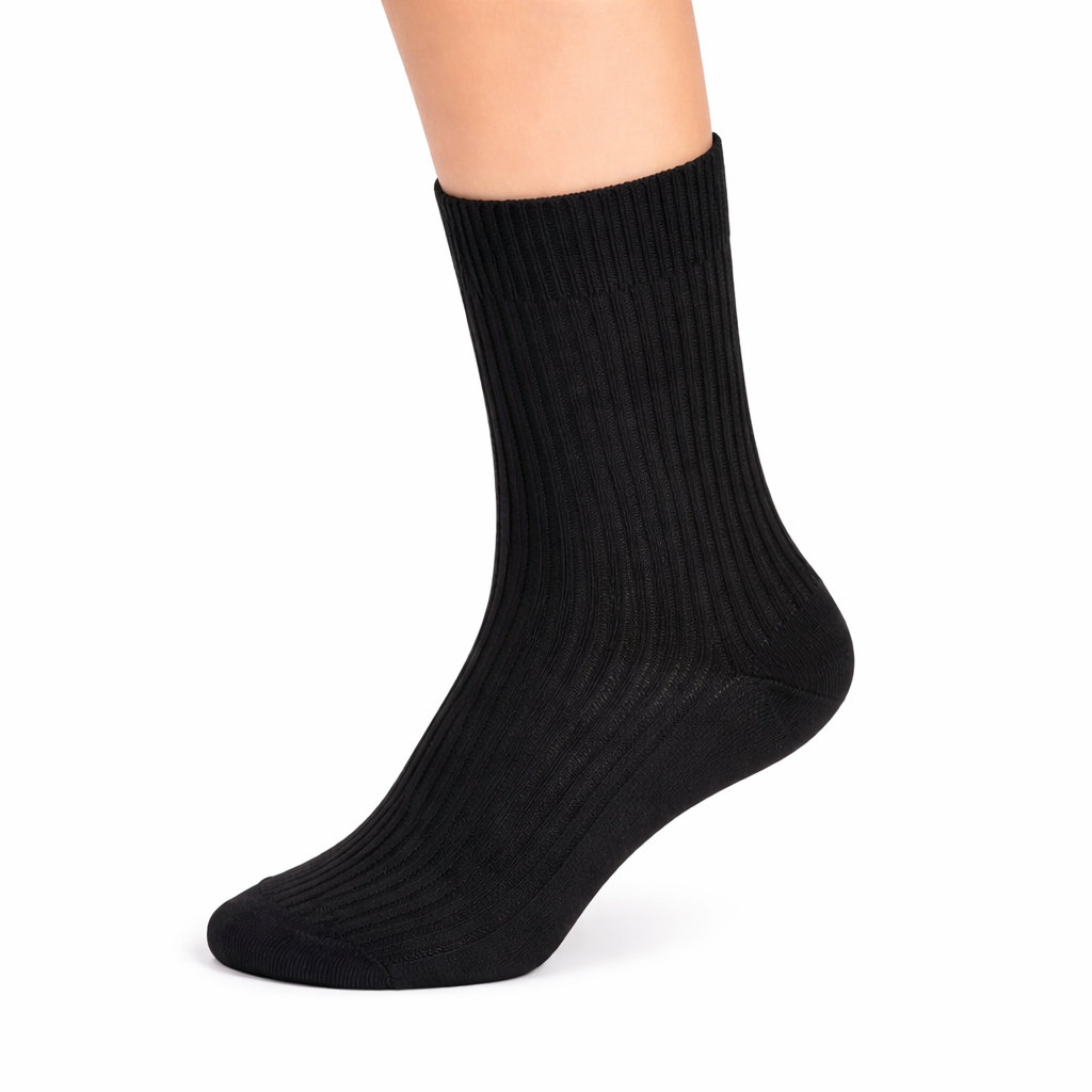 4112 100% COTTON RIBBED SOCKS WITH ANTI-ALLERGY