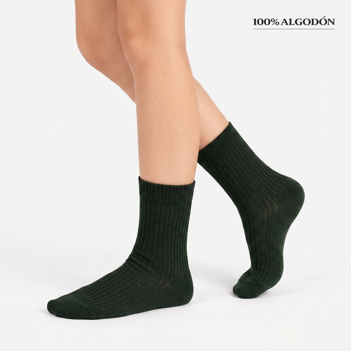 4112 CALCETINES CANALÉ 100% ALGODÓN ANTIALÉRGICO 088-Verde Botella