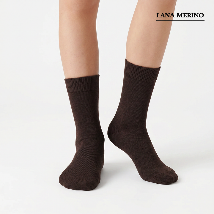 4125 CALCETÍN DE LANA MERINO 058-Marrón