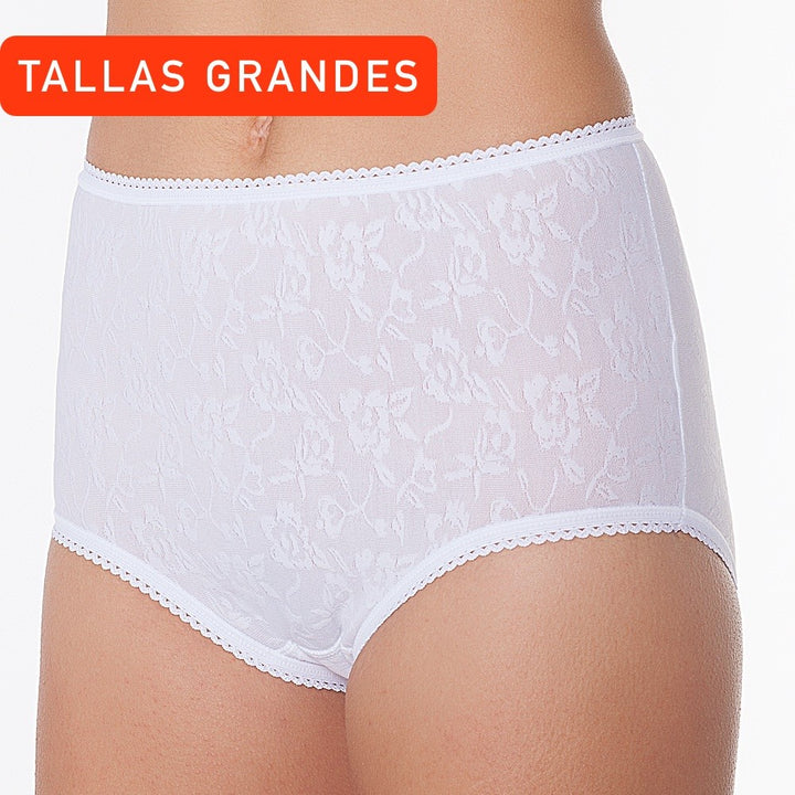 5612b BRAGA BLONDA FLORES Y PUNTILLA 000-Blanco