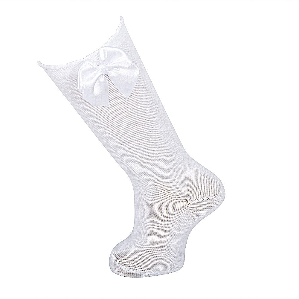 4246 CALCETÍN ALTO CON LAZO 000-Blanco