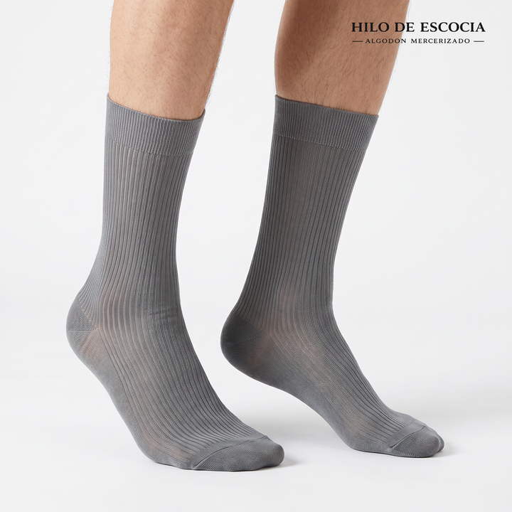 4439 CALCETINES CANALÉ 100% ALGODÓN HILO ESCOCIA ANTIALÉRGICO 099-Gris