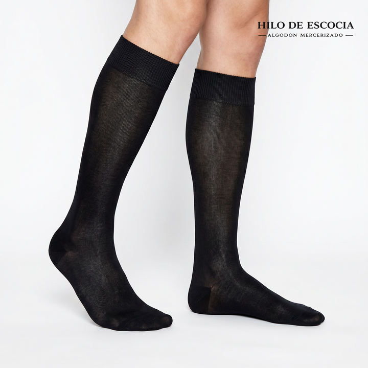 4443 CALCETÍN EJECUTIVO HILO DE ESCOCIA 009-Negro
