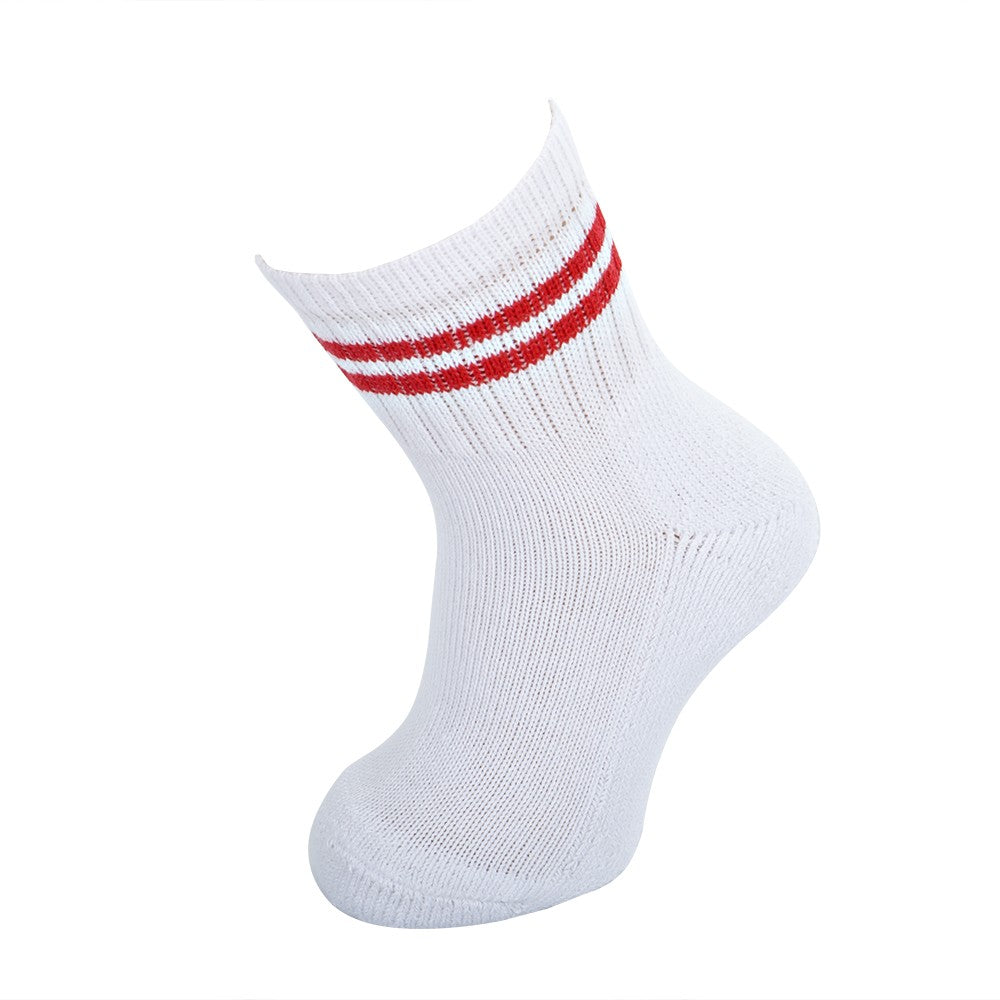 4760 CALCETÍN CORTO RAYAS 076-Blanco-Rojo