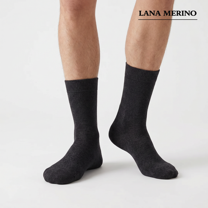 4483 CALCETINES DE LANA MERINO LISOS 136-Gris
