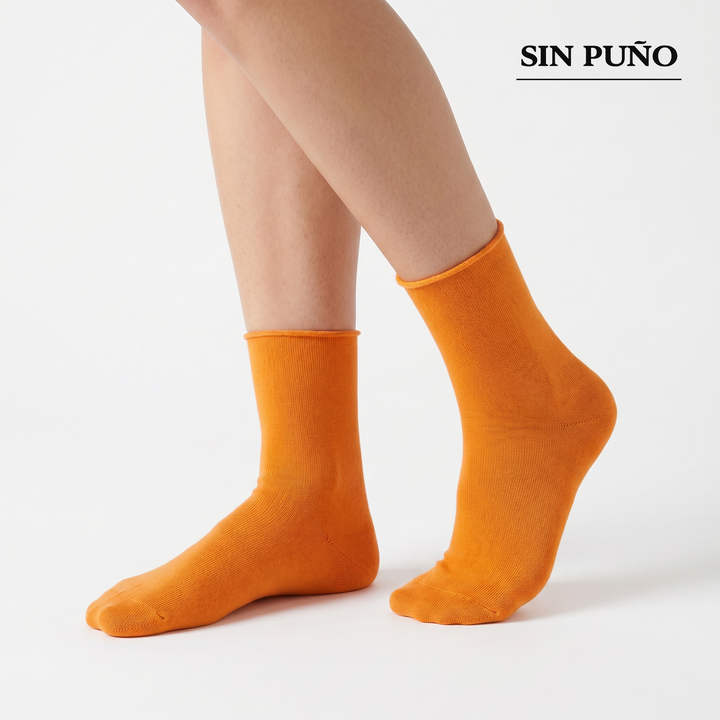 4510 CALCETÍN SIN PUÑO HILO DE ESCOCIA 628-Naranja Única