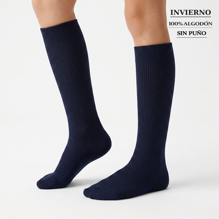 4522 CALCETINES ALTOS CANALÉ 100% ALGODÓN ANTIALÉRGICO. TEJIDO INVIERNO 039-Marino