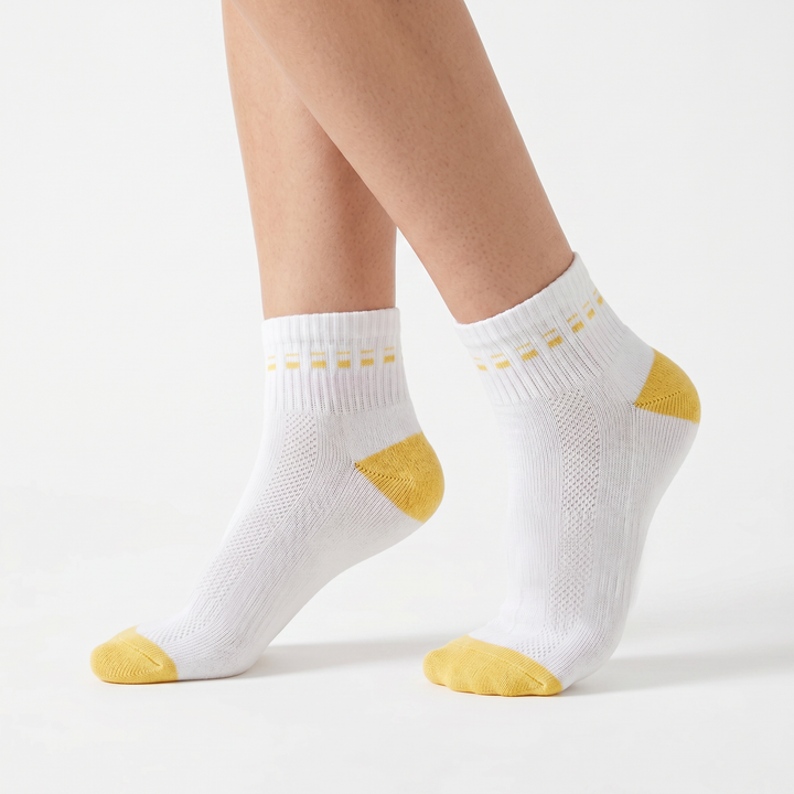 4530 CALCETÍN TOBILLERO CÁLIDO NINA 181-Blanco-Amarillo