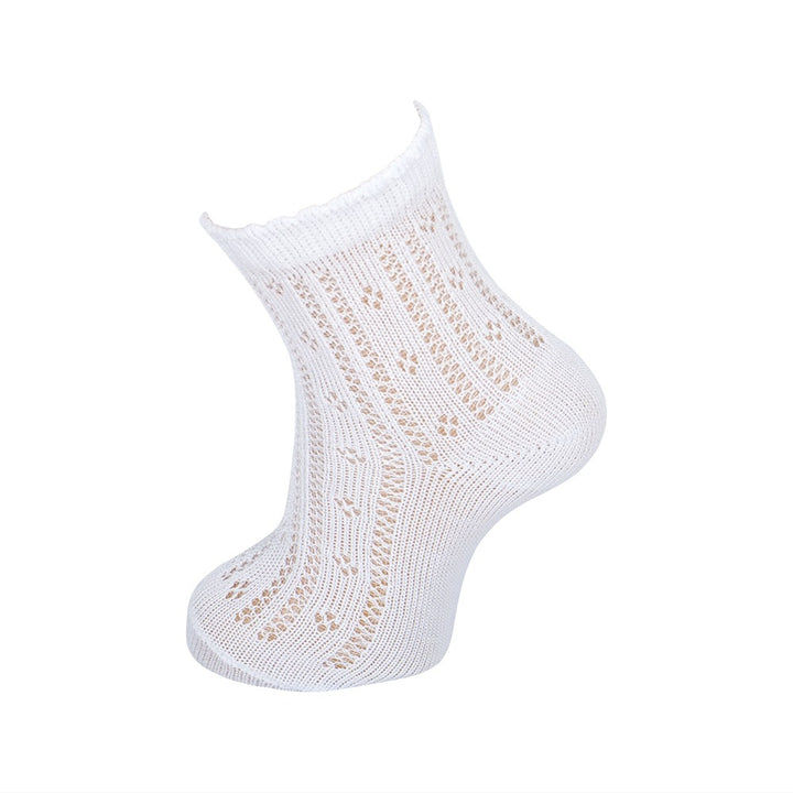 4036 CALCETÍN CALADO PERLÉ 000-Blanco