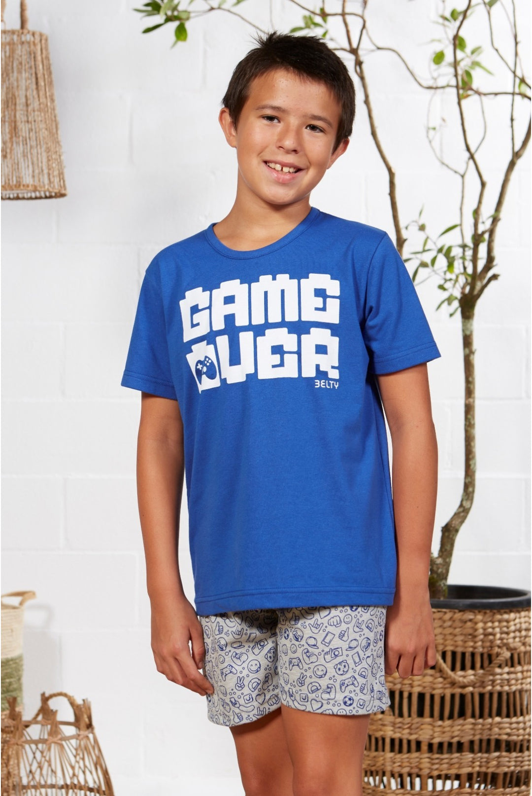 PIJAMA NIÑO GAME OVER Azul