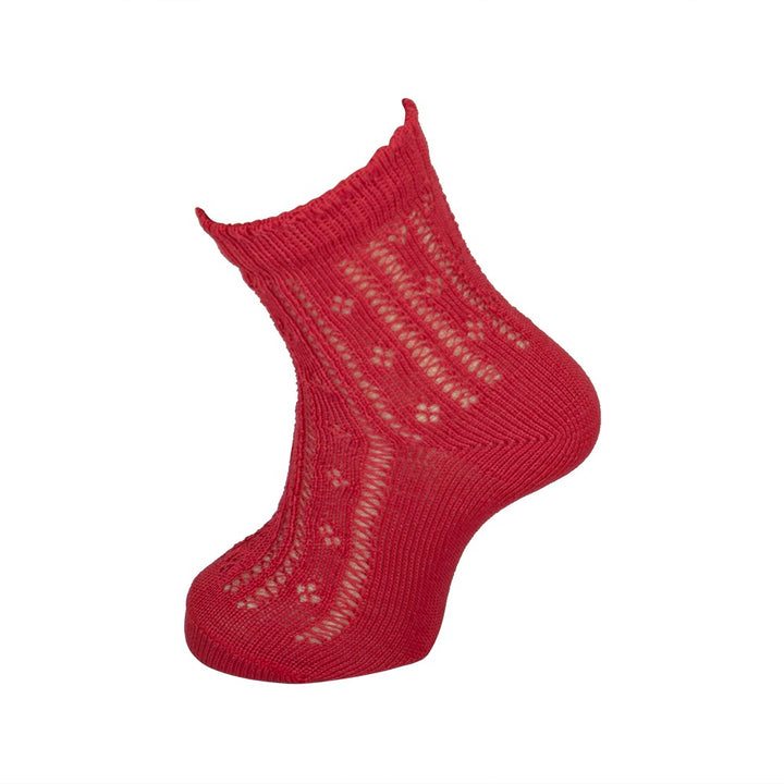 4036 CALCETÍN CALADO PERLÉ 076-Rojo