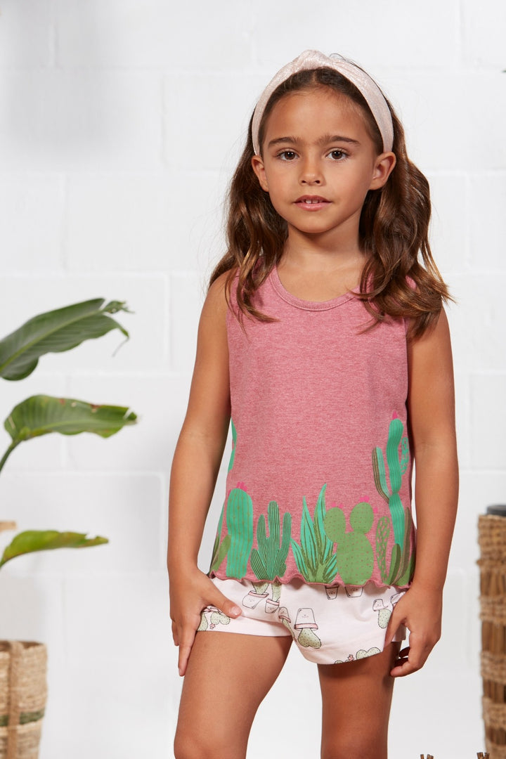PIJAMA NIÑA CACTUS Rosa