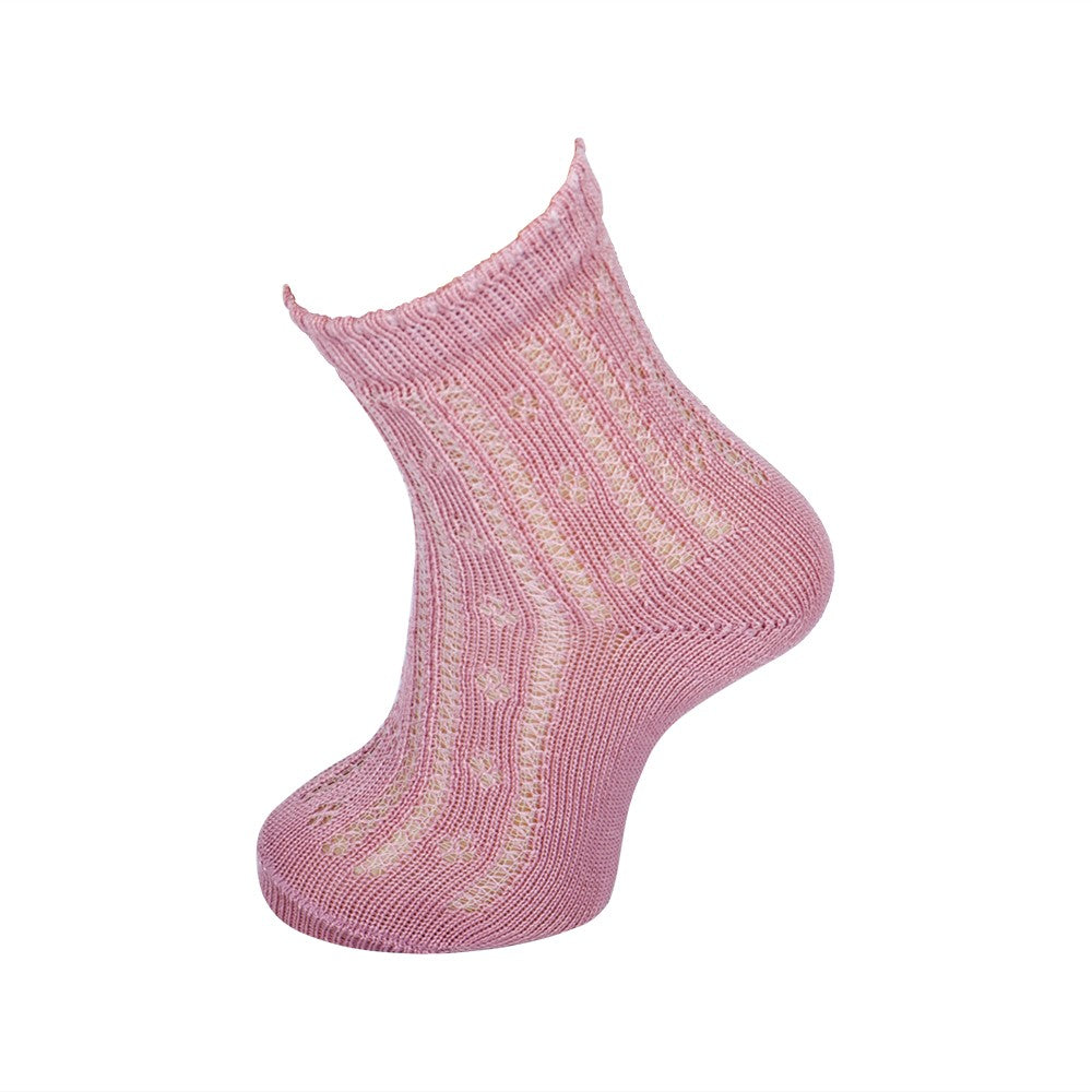 4036 CALCETÍN CALADO PERLÉ 718-Rosa Otoñal