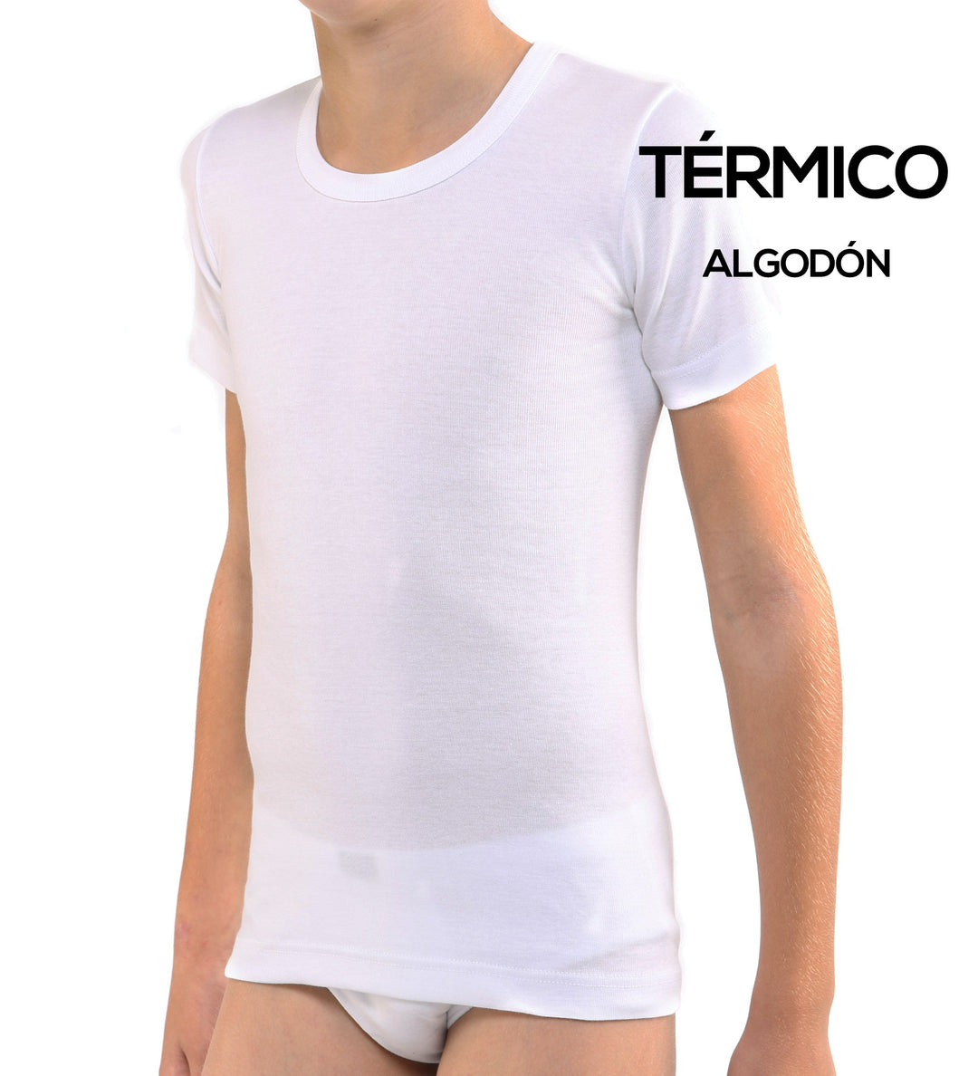 9152 CAMISETA MANGA CORTA AFELPADA TÉRMICA 000-Blanco