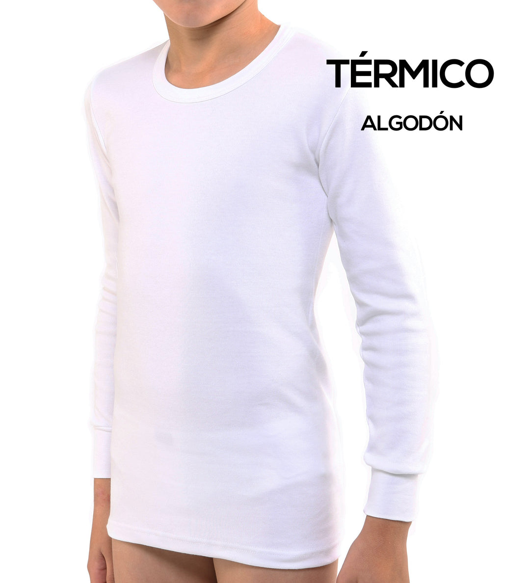9153 CAMISETA MANGA LARGA AFELPADA TÉRMICA 000-Blanco