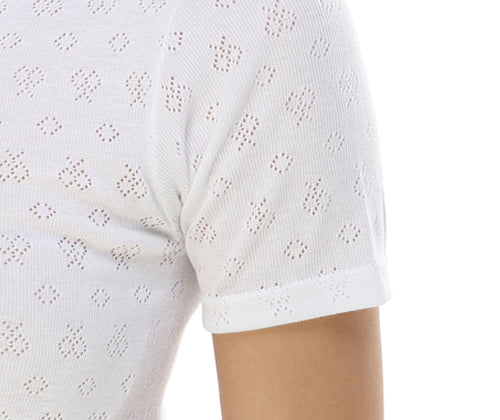 5828b CAMISETA CALADA MANGA CORTA HILO DE ESCOCIA 100% ALGODÓN ANTIALÉRGICA