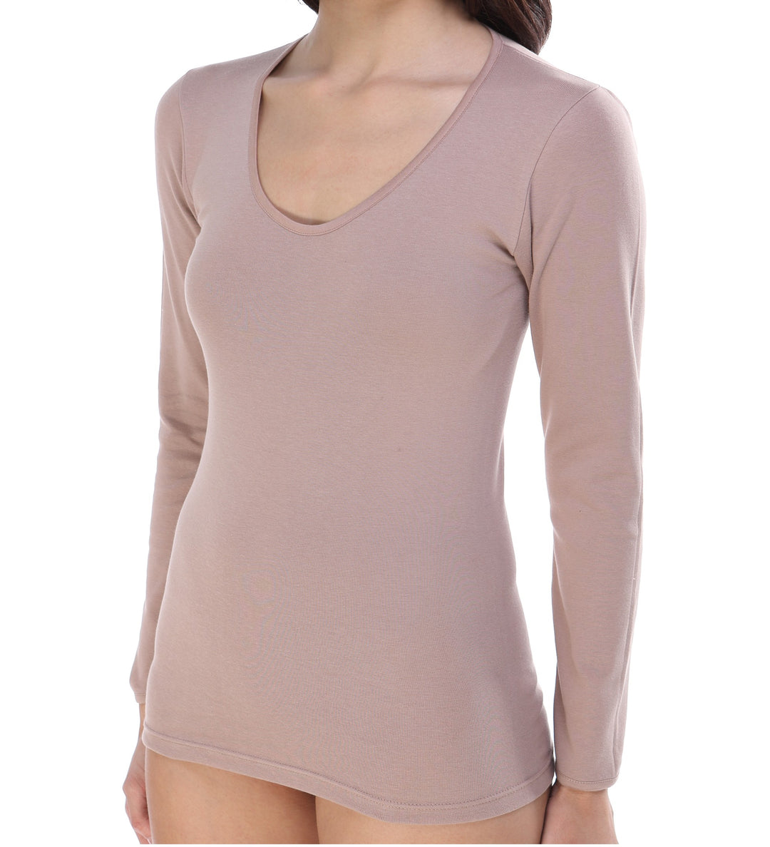 5874 CAMISETA MANGA LARGA BÁSICA 405-Visón