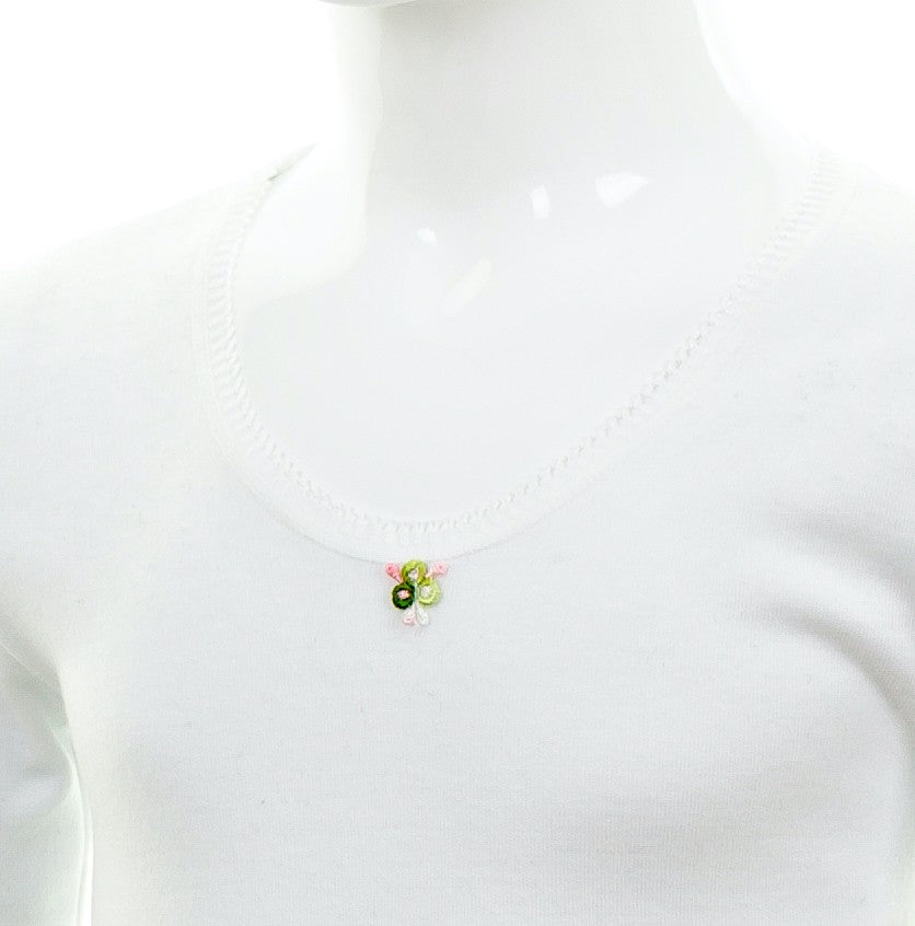 9804 CAMISETA MANGA LARGA AFELPADA TÉRMICA FLOR 000-Blanco-Cuello Blanco 14