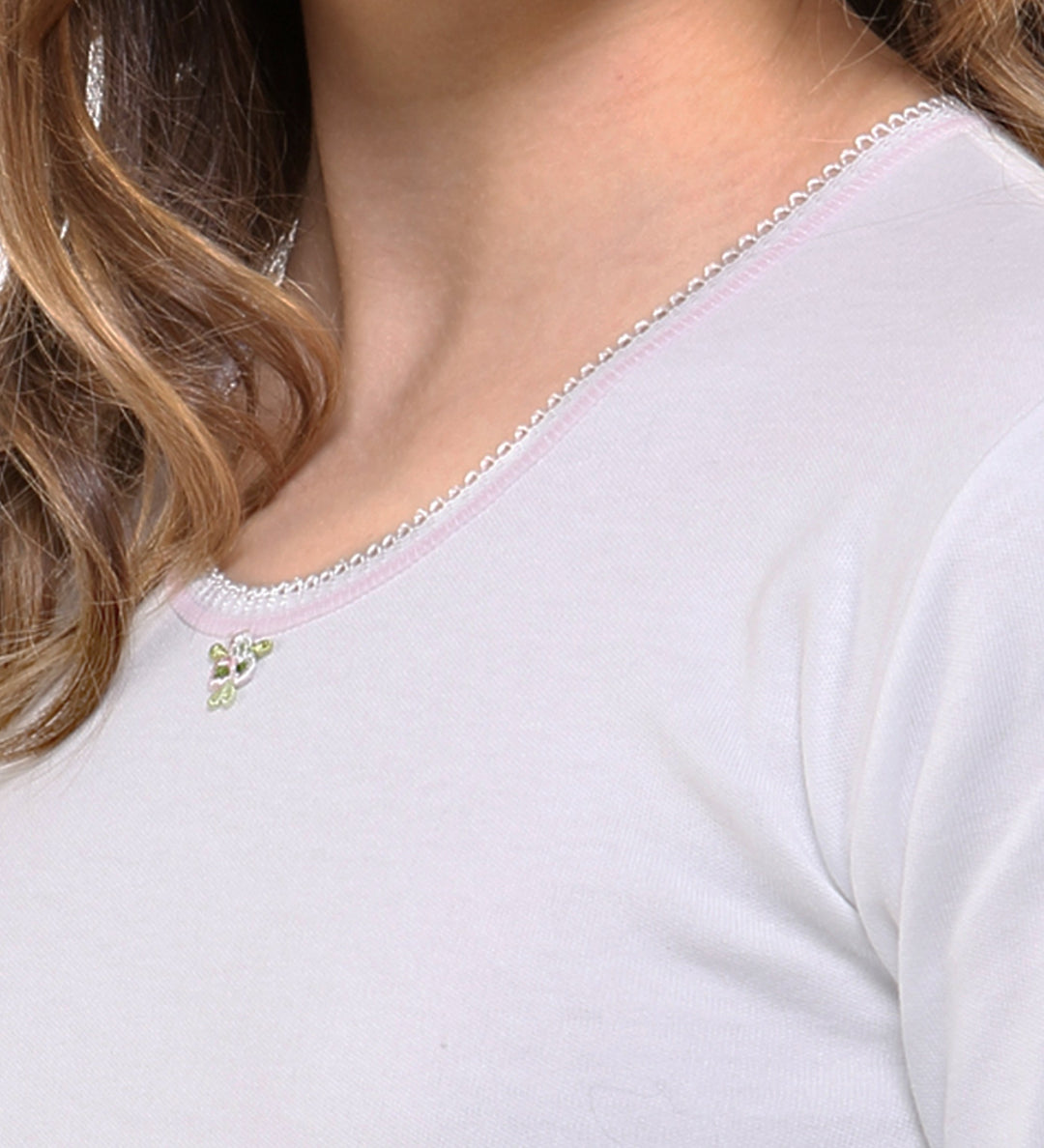 9804 CAMISETA MANGA LARGA AFELPADA TÉRMICA FLOR