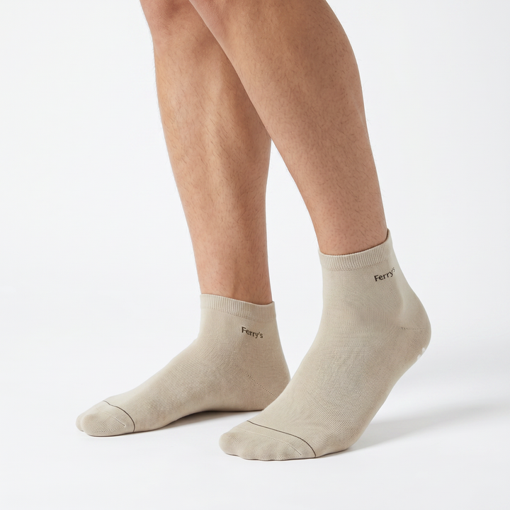 4918 PACK 2 PARES CALCETINES TOBILLEROS NO APRIETA 452-Beige Arena