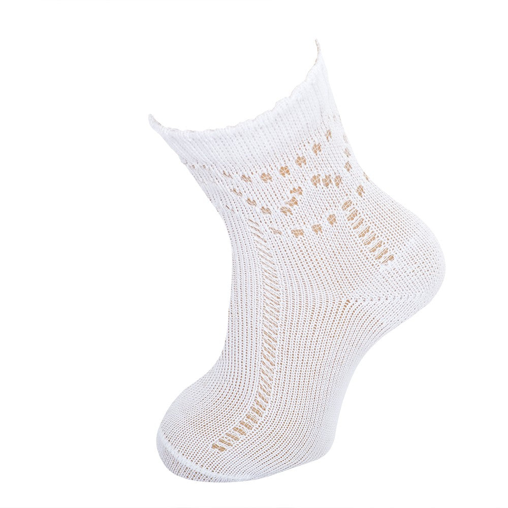 4731 CALCETÍN CALADO PERLÉ. PUÑO FANTASÍA 000-Blanco