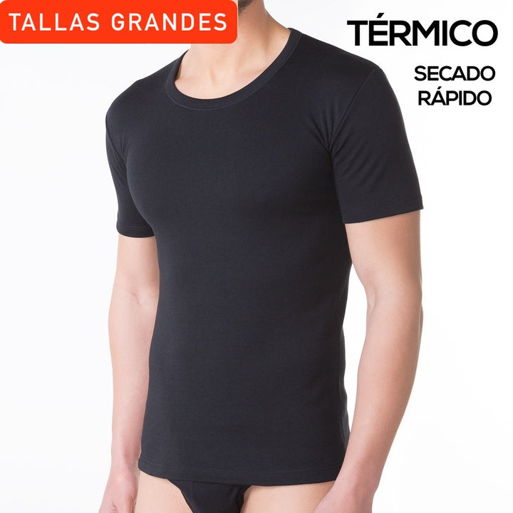 9202b CAMISETA TÉRMICA MANGA CORTA SECADO RÁPIDO 009-Negro 2XL-64