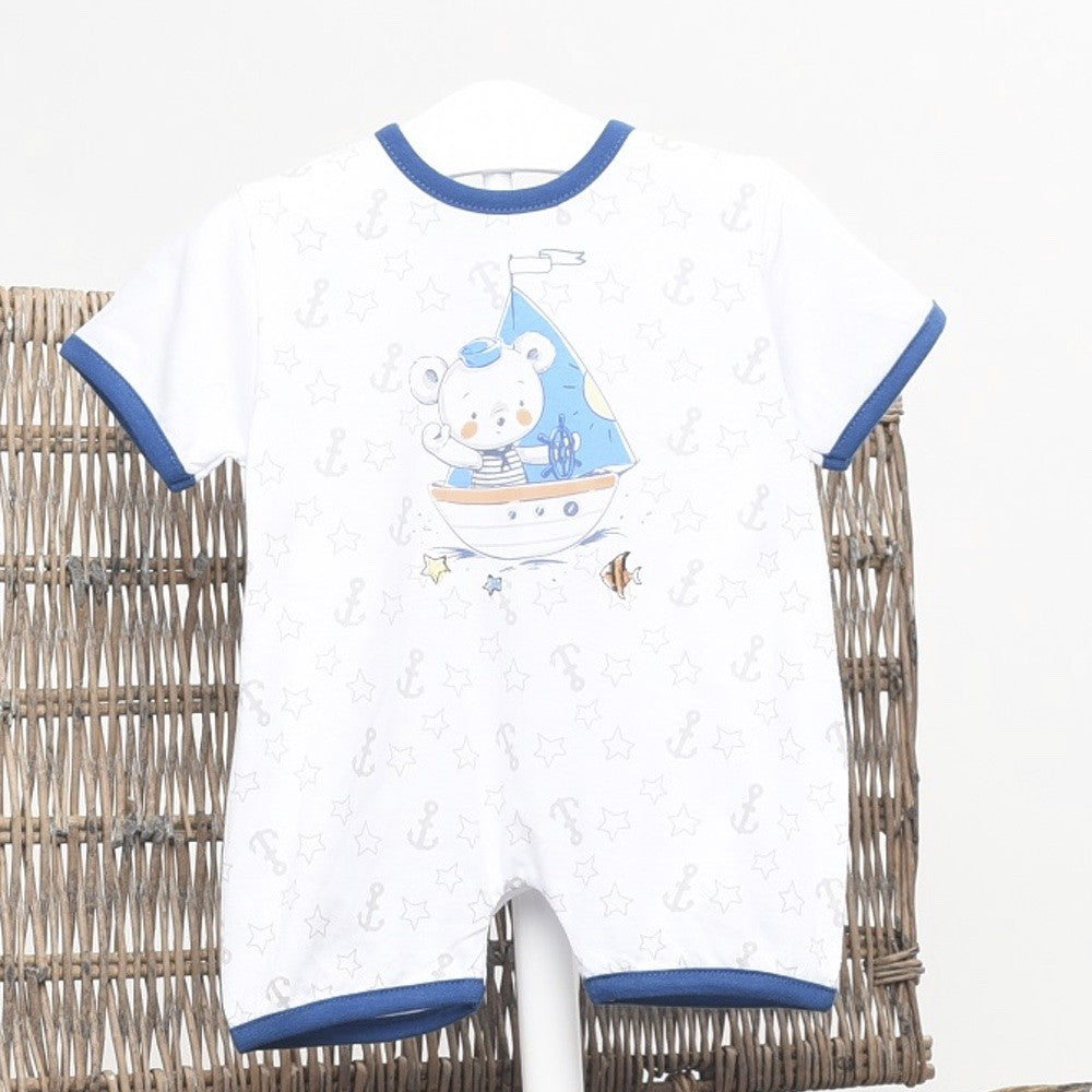 PELELE MANGA CORTA Y PANTALÓN CORTO BARCO OSITO Azul