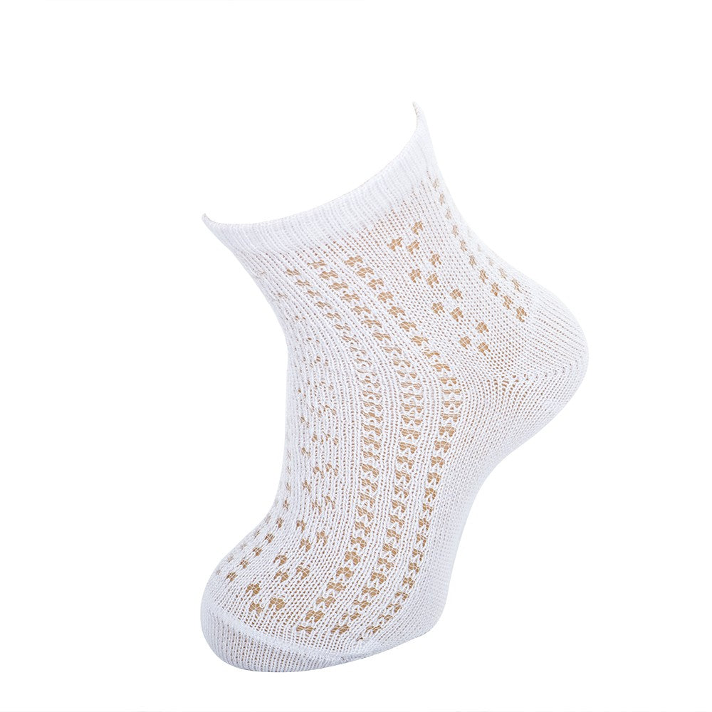 4742 CALCETÍN CALADO TOBILLERO PERLÉ 000-Blanco