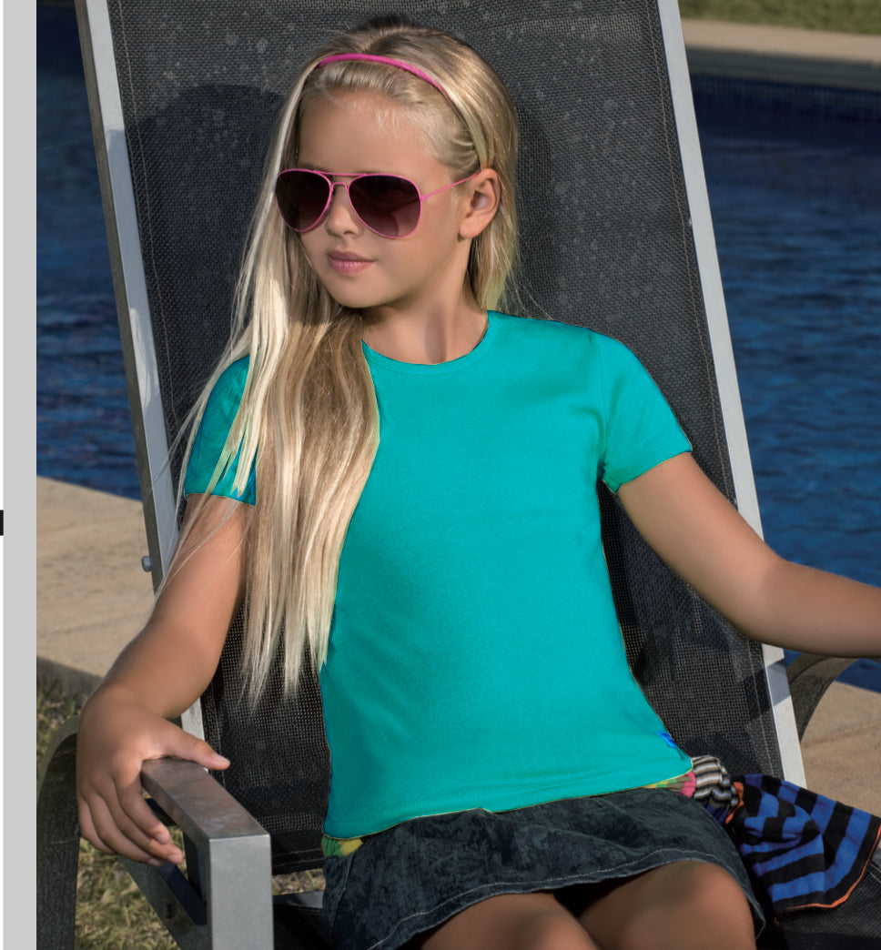 7603 CAMISETA MANGA CORTA TEJIDO FINO 827-Verde Esmeralda