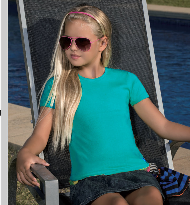 7603 CAMISETA MANGA CORTA TEJIDO FINO 827-Verde Esmeralda