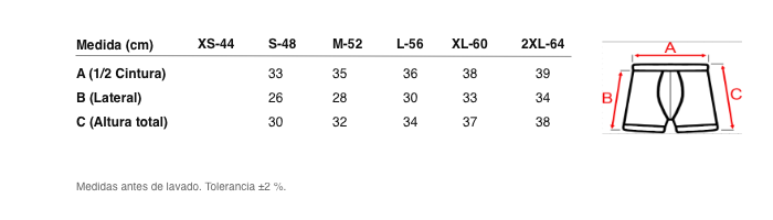 Medidas reales de 5068 PLAIN OPEN BOXER