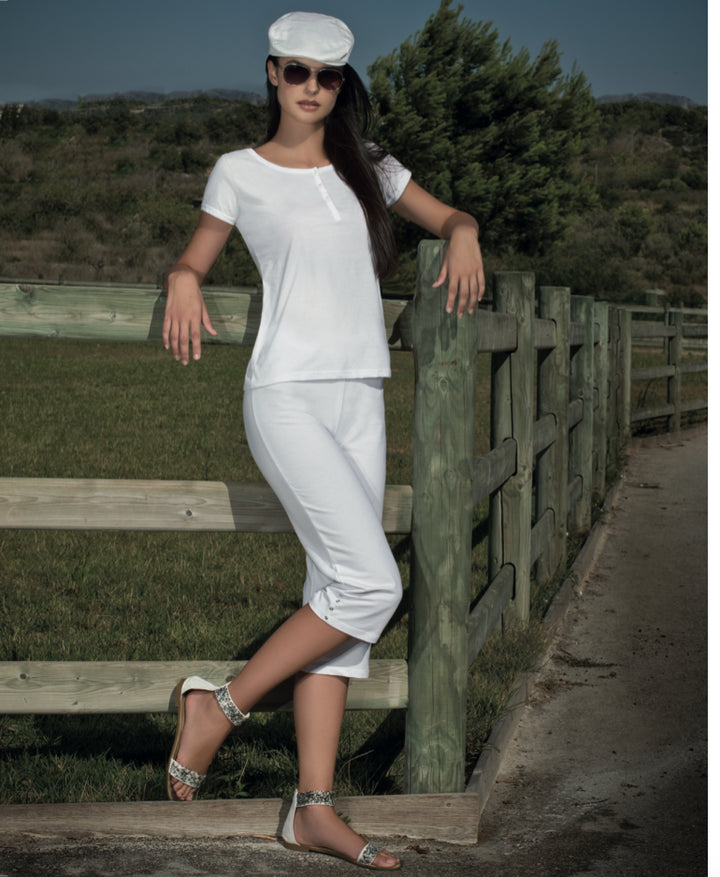 7836 PANTALÓN PIRATA CORCHETES 000-Blanco